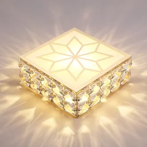 Modern Luxury Indoor LED Crystal Chandeliers Ceiling Lamp Simple Design for Dining Room Bedroom 220V Iron Home Light for Aisle