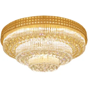 Modern Luxury K9 Crystal Ceiling Lamp Hotel Lobby Wedding Banquet Hall Decoration Ceiling Light Villa Living Bedroom Lighting