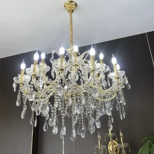 Modern Luxury K9 Crystal Chandelier Chrome Hanging Pendant Lights for Living Room Restaurant Contemporary Drop Chandelier Design