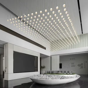Modern Luxury LED Ceiling Lights Chandelier for Hotel Lobby with Remote Control