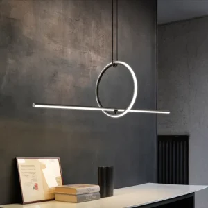 Modern Luxury LED Chandelier Fixture Acrylic Hanging Pendant Light for Home Hotel Living Room Long Shape