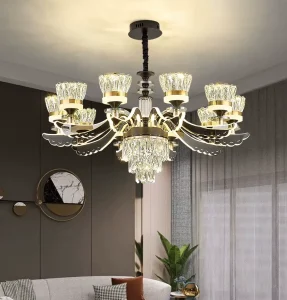 Modern Luxury LED Decorative Pendant Lamp Crystal Chandelier for Bedroom Hanging Lamp Middle Size