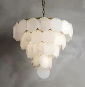 Modern Luxury LED Pendant Light Large Natural Marble Chandelier Living Room Home Hanging Chandeliers Copper Lamp Customizable