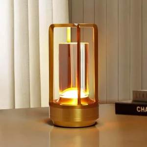 Modern Luxury LED Table Touch Night Light Portable ABS Battery Rechargeable Cordless Lantern for Outdoor Restaurant
