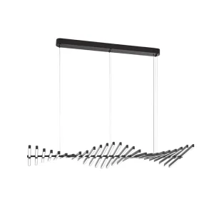 Modern Luxury LED Tubes Chandelier Pendant Light for Living Room Office Home Fishbone Lustre Chandelier Lighting Fixture
