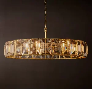 Modern Luxury Living Room Light Villa Large Art Chandelier Pendant for Dining Table Crystal Design American Brass Crystal
