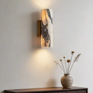 Modern Luxury Marble Wall Light Natural Stone LED Wall Sconce Decorative Indoor Lighting for Hotel Bedroom Corridor