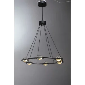 Modern Luxury Multi Tier Ring Chandelier Gold Brass Crystal Sphere LED 2700K Energy Saving Universal Voltage Heavy Pendant Light