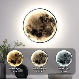 Modern Metal Luxury LED Wall Lamp with Round Shade Multi Color Temperature for Bedroom and Living Room