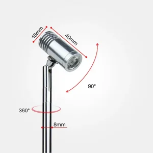 Modern Mini LED Spot Light Rotatable Jewelry Display Cabinet Pole with Stylish Lighting