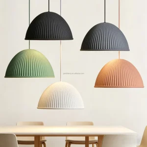 Modern Minimalist Adjustable Height LED Chandelier Fiberglass Reinforced Plastic Pendant Light for Dining Room Bar Hanging