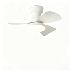 Modern Minimalist Bedroom 28 Inch Ceiling Fan Light with 3 Blades LED Low-noise Remote Control DC Motor Fan Light