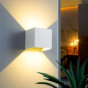 Modern Minimalist Cube LED Wall Light IP65 Waterproof for Outdoor and Indoor Bedroom Decor