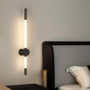Modern Minimalist Gold Black Linear Wall Sconce Luxury Aluminum Acrylic LED Strip Wall Light for Indoor