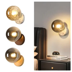 Modern Minimalist Iron Glass Wall Lamps Dining Room Staircase Hallway Living Room Entryway Lighting Fixture