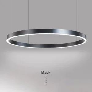 Modern Minimalist LED Aluminum Circular Chandelier Custom Large Size Commercial Architectural Lighting APP Controlled