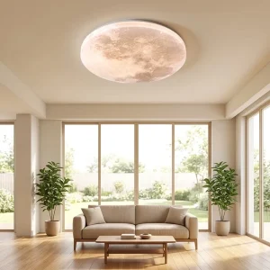 Modern Minimalist LED Ceiling Lights Surface Mounted Moon Design Plastic Square High CRI 80 90 for Living Room Bedroom Hotel