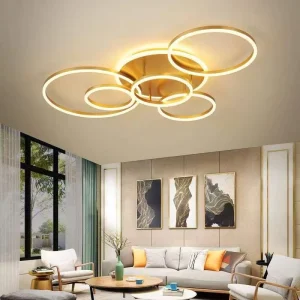 Modern Minimalist Light Luxury Creative Ring Combination LED Ceiling Lamp for Living Room