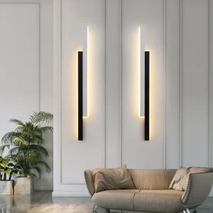 Modern Minimalist Long Strip LED Wall Light Dimmable High CRI 80 Sconce for Bedroom Bedside Sofa Background Indoor Fixture