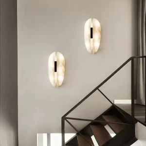 Modern Minimalist Nordic Alabaster Wall Lamp Decor Wall Sconce for Bedroom Living Room Hotel and Club Interior