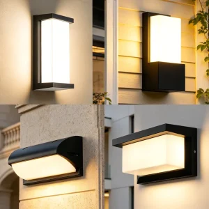 Modern Minimalist Rectangular LED Wall Light Black ABS White Acrylic Indoor Outdoor Hotel Villa Corridor Wall Lamp