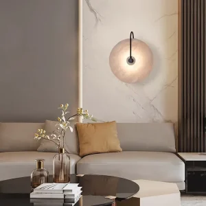 Modern Minimalist Spanish Marble Wall Lamp for Living Room Bedroom Polished French Style Entrance Decoration Bedside Lighting