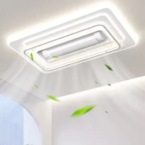 Modern Minimalist Stainless Steel Acrylic Living Room Bedroom Intelligent App Remote Control Voice Fan Ceiling Light