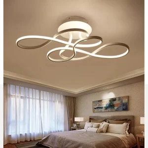 Modern Minimalist Style Living Room Intelligent Dimming Gold Black Led Strip Ceiling Light