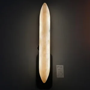 Modern Minimalist Style Nature Stone Spanish Alabaster LED Wall Lamp Remote Customizable Finish for Indoor Bedroom Living Room
