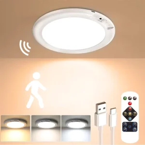 Modern Minimalist Surface Mounted Ceiling Light LED Rechargeable Motion Sensor for Stairwells Hallways Warehouses Home Entrances