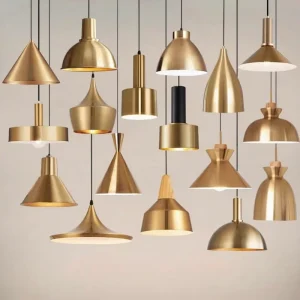 Modern Minimalist Various Shapes Metal Pendant Light Chandelier for Bedroom Living Room