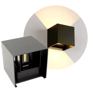 Modern Nordic Aluminum Square Outdoor Wall Sconce Light Waterproof IP65 Rated Up Down LED Wall Lamp for Facade Landscape