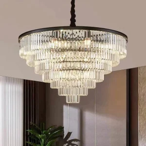 Modern Nordic Custom Hotel Stairs Wedding Decor Gold Lustre Salon Crystal Large Pendant Lights High Ceiling Luxury Chandeliers