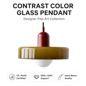 Modern Nordic E26 Iron Glass LED Pendant Light Adjustable Height Energy Saving Chandelier for Bedroom and Living Room Decor