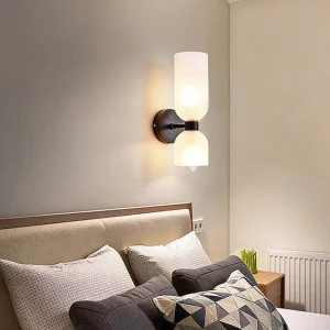 Modern Nordic Golden Glass LED Iron Wall Lamp Minimalist Luxury Wall Light for Bedroom Living Room Home Gray Wall Lamp