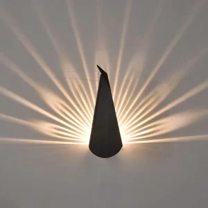 Modern Nordic Iron LED Wall Mounted Lamp for Bedroom Living Room Hallway & Corridor Warm Light Decorative Peacock Design