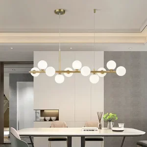 Modern Nordic Living Room Dining Room Glass Ball Led Pendant Light Golden Hanging Pendant Light