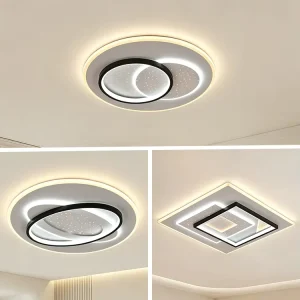 Modern Nordic Style Indoor Smart Ceiling Lamp 104W Acrylic Remote Control Dimming Round LED Ceiling Light