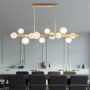 Modern Nordic Style Living Room Glass Golden Chandelier Pendant Light