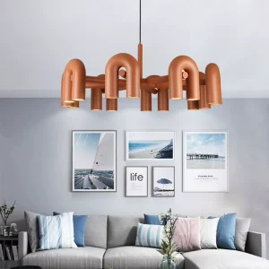 Modern Nordic U Shaped Adjustable Height LED Chandelier Pendant Light with Energy Saving Bulb 220V Compatible for Hotel Use