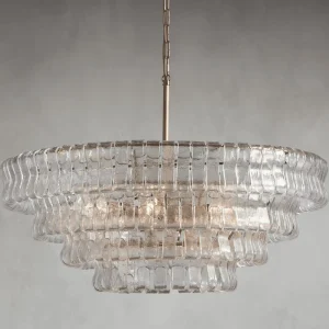 Modern Nordic Vaulted Ceiling Dining Table Hotel Hanging Lights Transparent Textured Smoke Glass Kitchen Island Pendant Light