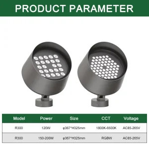 Modern Outdoor 200W IP67 Waterproof Aluminum Floodlight for Landscape Football & Baseball LED