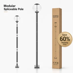Modern Outdoor LED Post Top Light for Gardens Energy Efficient IP65 AC & Solar Power Supply