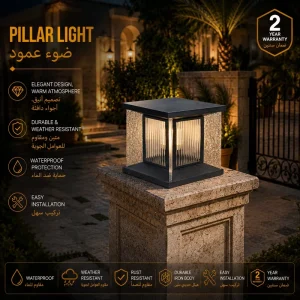 Modern Outdoor Post Cap Light with Double-Layer Acrylic Diffusers and Crystal-Effect Panels