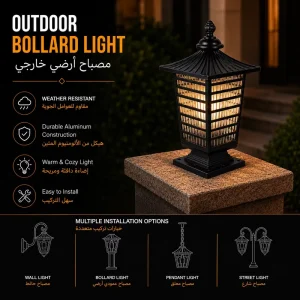 Modern Outdoor Post Cap Light with Prismatic Glass and Layered Pyramid Roof