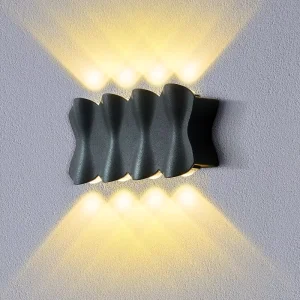 Modern Outdoor Wall Lamp 8W Warm White LED Waterproof IP65 Black Aluminum Wall Mounted for Porch Corridor Garden