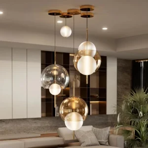 Modern Pendant Lamp Nordic Style Chandelier Made of Glass for Bedrooms and Living Rooms