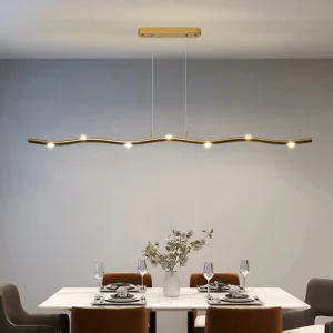Modern Pendant Lamp for Restaurants Linear Strip Chandelier Lights Decoration