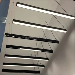 Modern Pendant Light Black 6063 T5 Aluminum Alloy Suspended LED Profile Welding Bending Service Office Shopping Mall Lighting