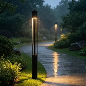 Modern RGB Strip Pathway Lighting Custom Drawing Based Production Aluminum Post Lamp Factory